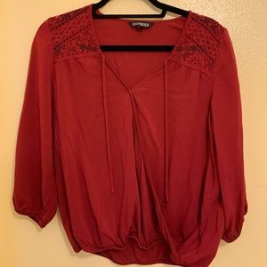 Express Red wrap-front top size medium